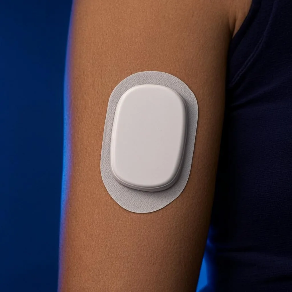 GlucoSense Pro capteur appliqué sur bras